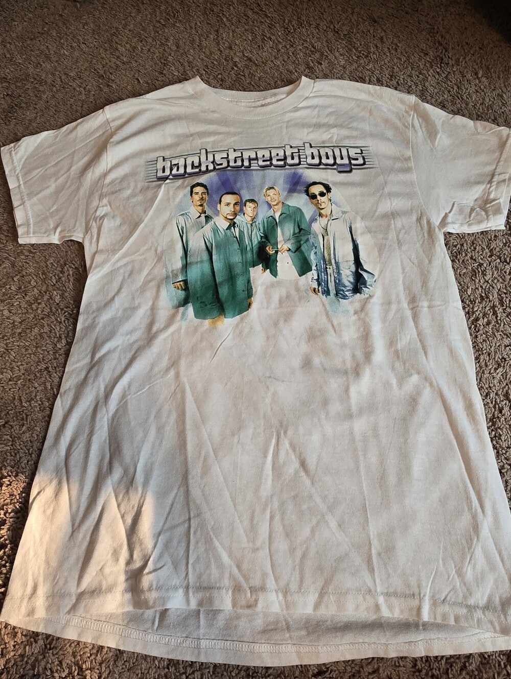 NWOT Backstreet Boys Millennium T-Shirt S/M -Vintage Style Distressed Print Typo